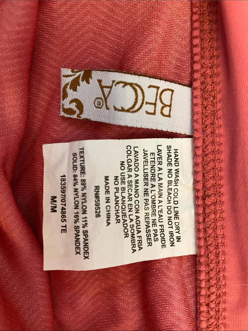 BECCA Coral Pink Tankini and Tie-Side Bikini Bottoms